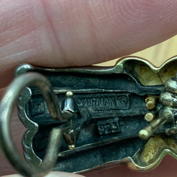 David Yurman 925 Vintage Double X Twisted French Clip Earrings - Picture 5 of 6